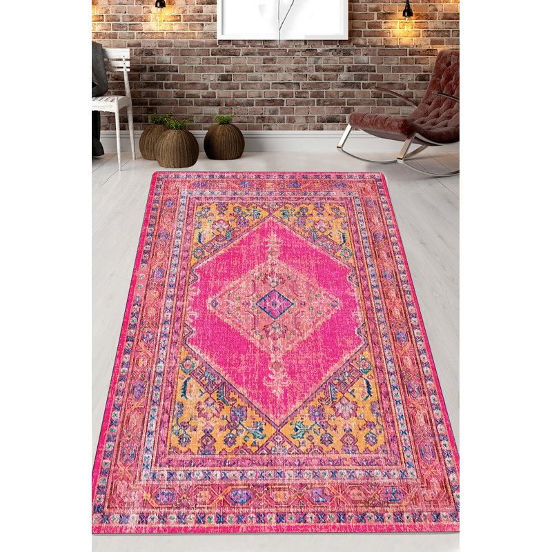 Luxurious Area Rug, 5.0 x 7.9 ft, 100% Polyester, 0.4 in Pile Height | Antibacterial, Non-Slip Dot Underside, Machine Washable | Soft, Durable, Perfect for Living Room, Bedroom & Dining Areas