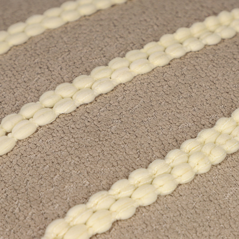 Striped Square Cushion Cover, Beige