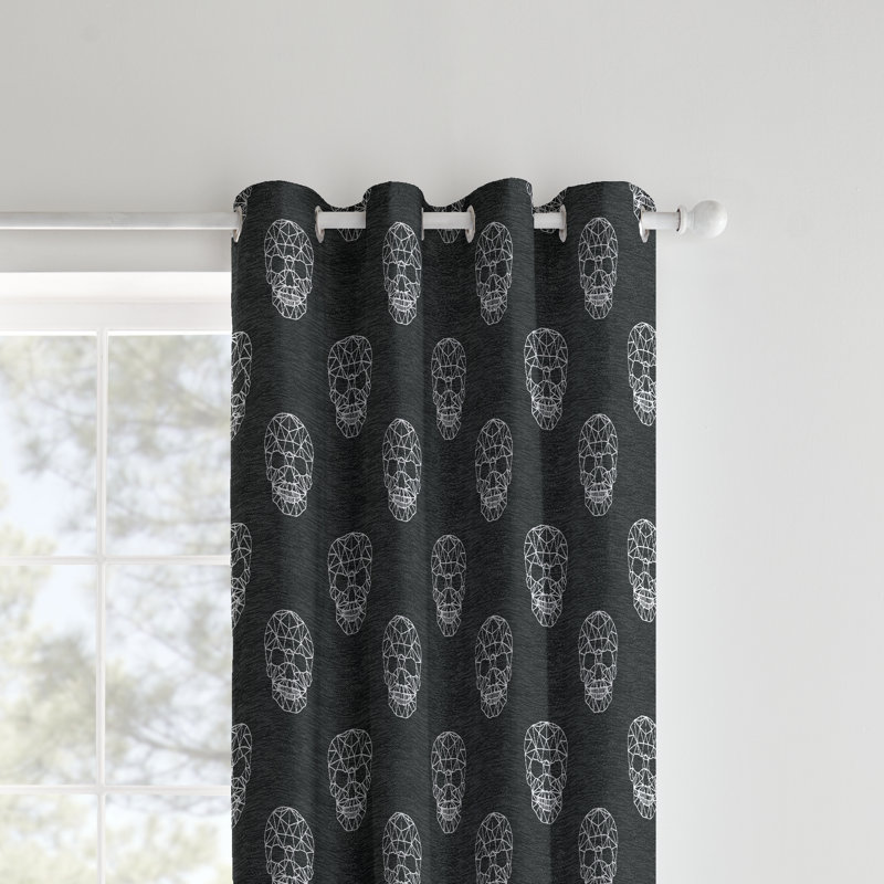 Skulls Easy Care Eyelet Curtains