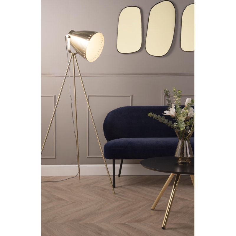 Luxury Mingle 145cm Tripod Floor Lamp, Brushed Gold