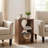 Wave Pattern Mid-Century Modern End Table, Side Table with Adjustable Removable Shelf
