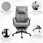 Fauteuil de bureau pivotant en tissu à haut dossier avec repose-pieds rétractable à hauteur réglable, appui-tête et accoudoir rembourré-812960261