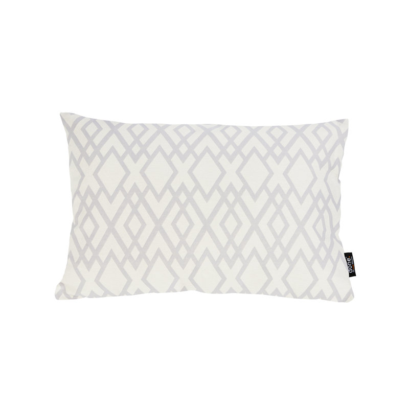 Diamond Geometric Rectangular Throw Pillow Cover, Silver
