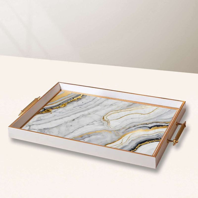 Elegant Glass Serving Tray, 19.7 x 11.4 x 1.4 inches | 100% High-Quality Glass | Perfect for Entertaining & Serving | Stylish and Functional Design for Home & Parties | Durable and Easy to Clean