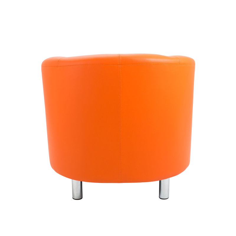 Pyrmont Faux Leather Barrel Chair, Orange