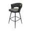 Ensemble de 2 tabourets de bar en cuir technique tressé de 71 cm (28 po), tabourets de bar sans pieds réglables, chaises d'îlot de cuisine pivotantes à 360°, tabourets de comptoir rembourrés avec accoudoirs et repose-pieds.-811283118