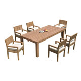 Deonte Outdoor 7 - Piece Teak Dining Set