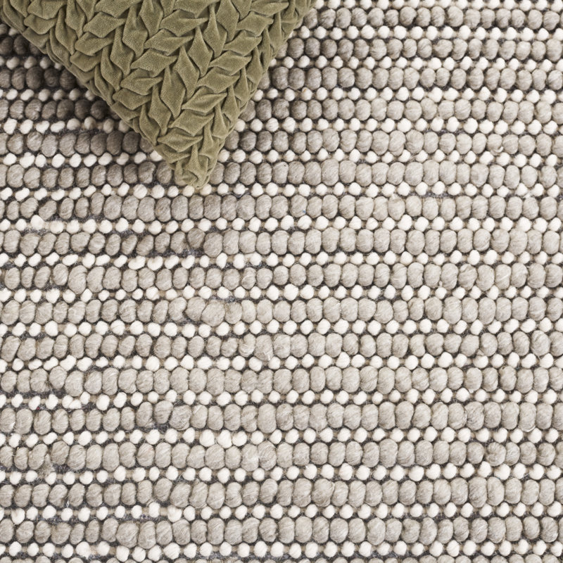 Natura 287 Flatweave Wool/Cotton No Pattern Rug in Gray/Ivory, Runner 2'3" x 8'