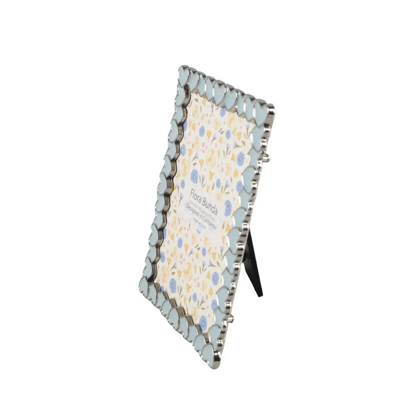 4x6 Blue Heart Zinc Alloy Frame, Blue