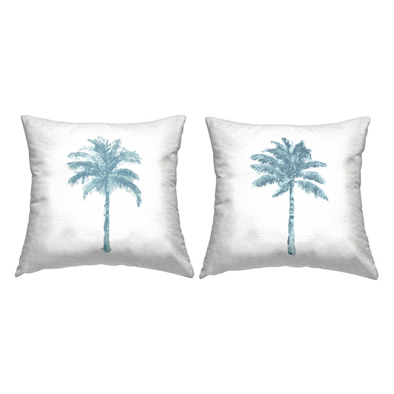 Ensemble de coussins d'extérieur 2 pièces Modern Palm Tree Tropical par Kristen Drew