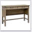 Table d'appoint avec cadre en bois massif avec 2 tiroirs, finition naturelle récupérée et quincaillerie élégante en étain pour les salons modernes