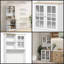 Armoire de cuisine 72 po avec huche et portes en verre - rangement autoportant, bar à café et micro-ondes, tablettes réglables, blanc