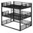 Metal Triple Bunk Bed With Safety Guardrails, Heavy-Duty Bunk Bed With Noise-Reduced Design