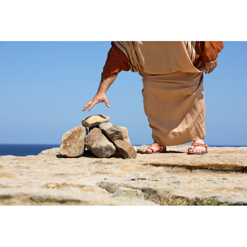 Ancient Man By Stones by Lovleah - Wrapped Canvas Print, 81cm H x 122cm W