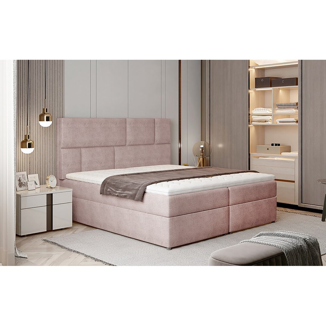 Boxspringbett Giannini mit Topper und Bettkasten