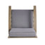 Fauteuil club rembourré de style Mid-Century avec pieds fuselés en bois-656890233