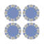 Sous-verres ronds en cuir vegan bleu perle-119015296