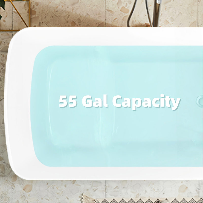 49'' X 28'' Acrylic Freestanding Soaking Bathtub, Square-Shape Japanese Soaking Hot Tub, Sit-In Design With Chrome Overflow And Drain, Available For Express Delivery, Glossy 23AMA-49B