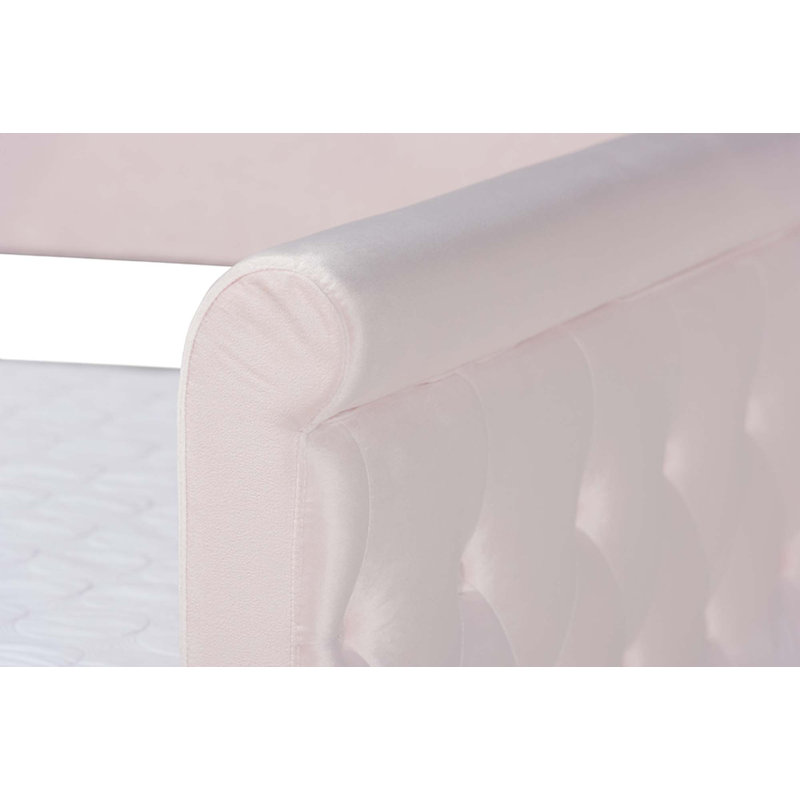 Ervinas Upholstered Daybed, Full, Light Pink Velvet