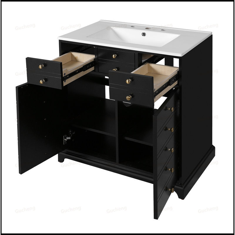 Meuble-lavabo autoportant de 30 po avec armoire de rangement