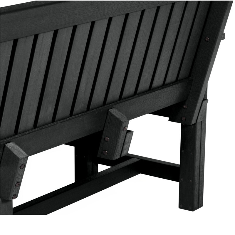 Banc d'extérieur en plastique recyclé Lunz, Noir