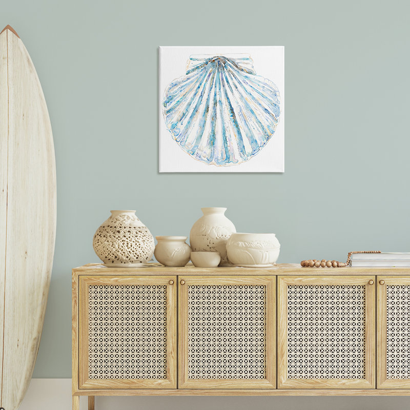 «Clam Shell» sur toile par Christine Zalewski, H 30 po x l 30 po