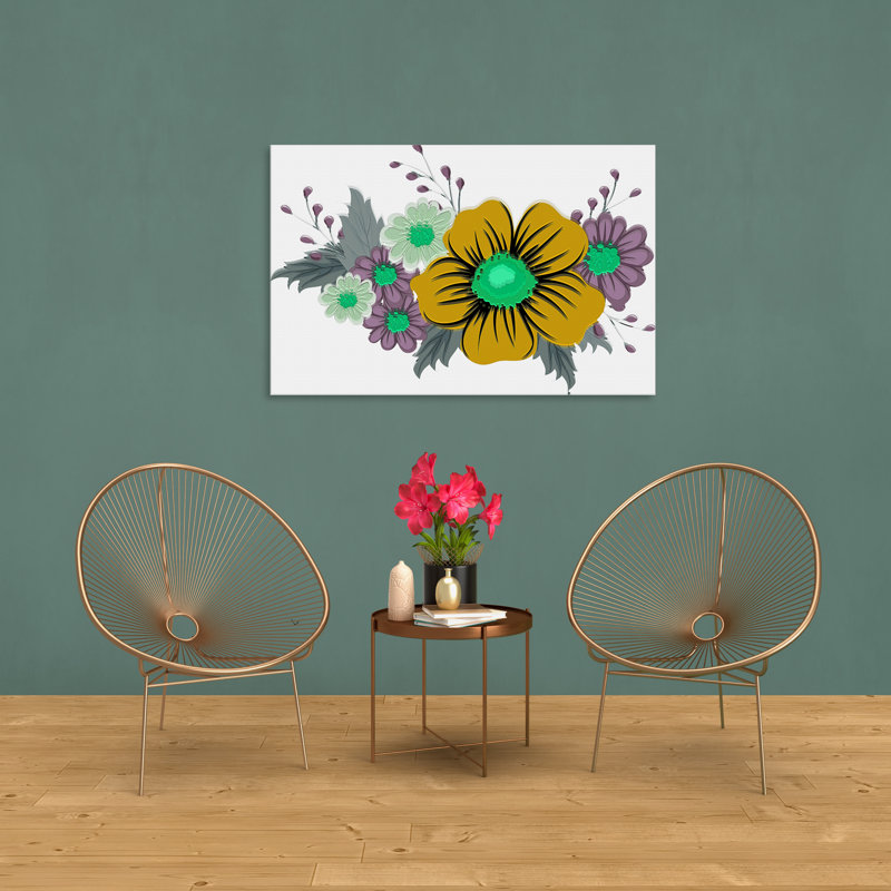 " Boho Arrangement III " Painting Print, 12" H x 18" W x 1.5" D
