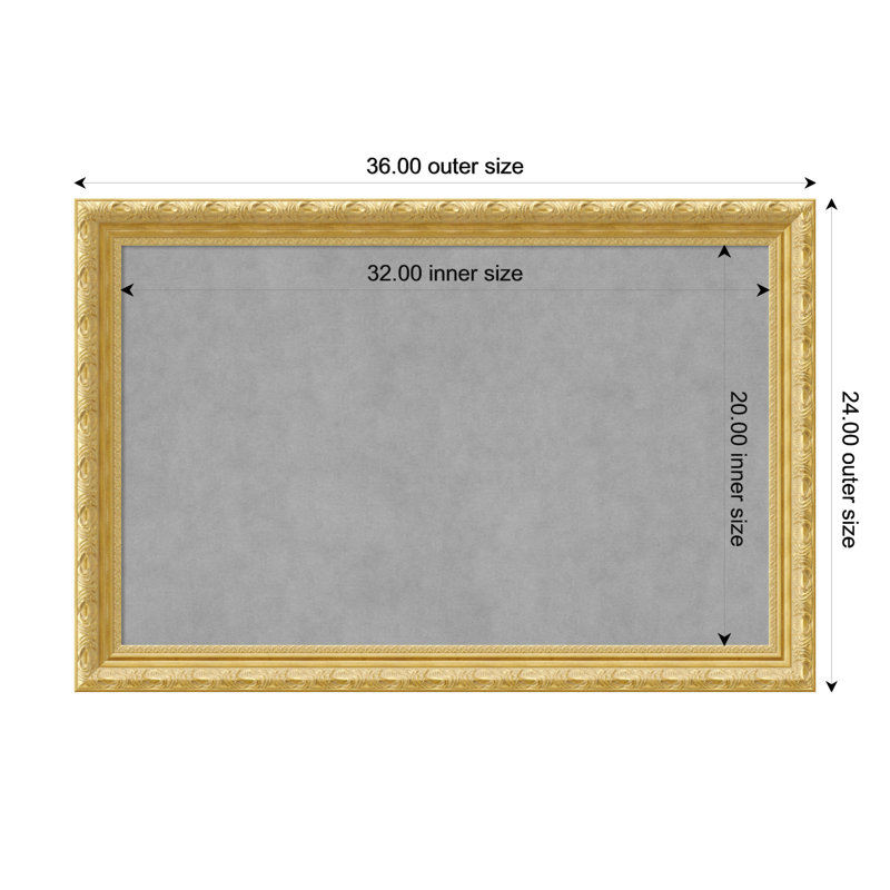 Tableau d'organisation magnétique Versailles avec cadre doré, H 24 po x l 36 po
