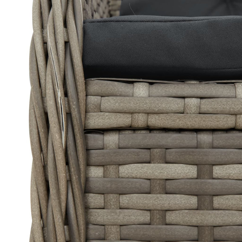  Ensemble de salle à manger de jardin en rotin gris 5 pièces, H 29,1 po x l 31,5 po x P 63 po