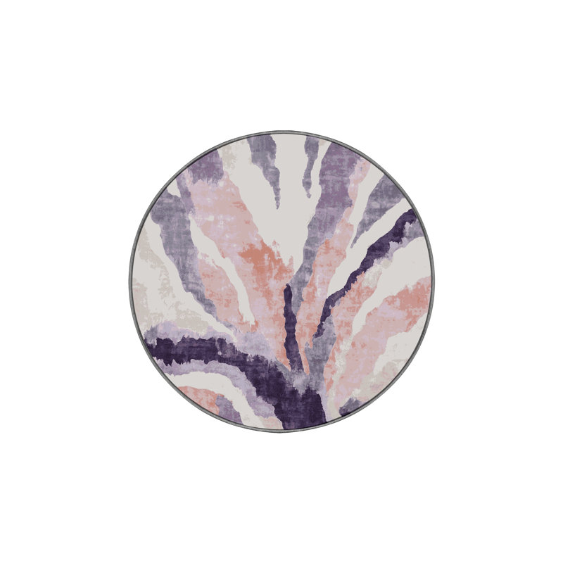 Tapis gris lavable à la machine, Rond 5 pi