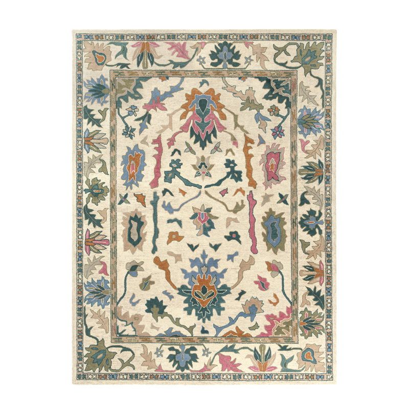 Tapis d'intérieur en laine touffeté à la main Aitana, 9 pi x 12 pi