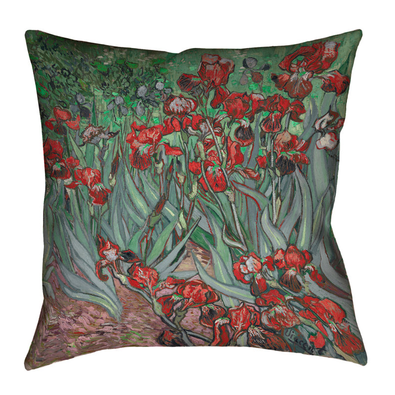 Housse de coussin Vincent Van Gogh, 14 po x 14 po, Rouge
