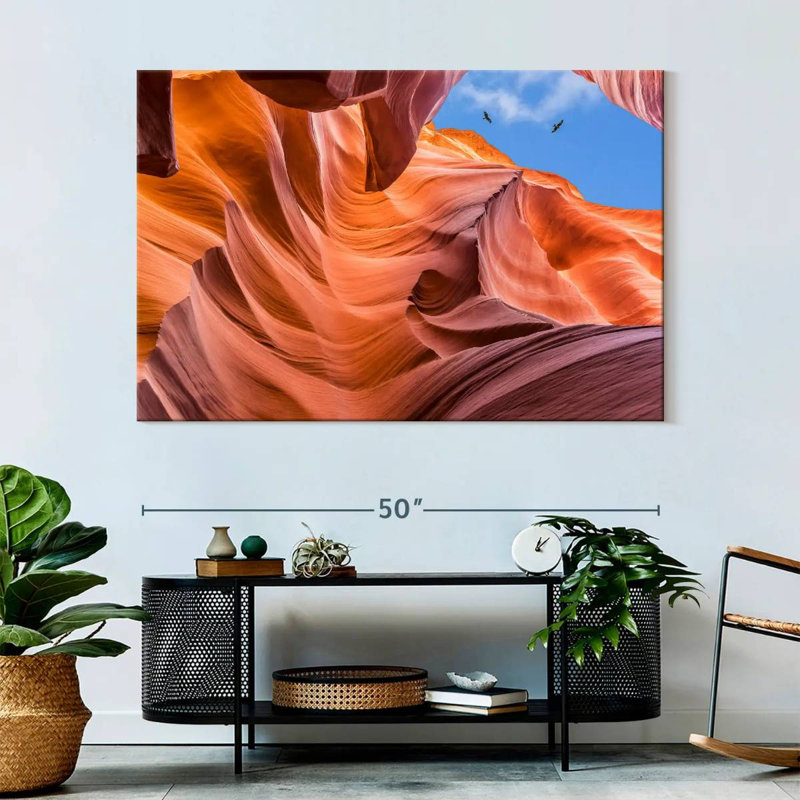 Vue du ciel d'Alvord Antelope Canyon, H 34 po x l 51 po