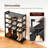 6-Layer Flat Bamboo Shoe Rack, 68*25*89Cm, Black-1383032317
