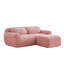Canapé modulaire en forme de L rose avec repose-pieds et canapé modulaire moelleux à 2 places sans assemblage requis pour les espaces de vie et de chambre à coucher-1390889125