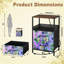 Table de chevet 2 tiroirs avec station de charge, table de chevet pour chambre avec ports USB, tablette ouverte noir