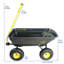 Chariot utilitaire de jardin à 4 roues avec pneus à structure en acier de 10 pouces - Noir-121615302