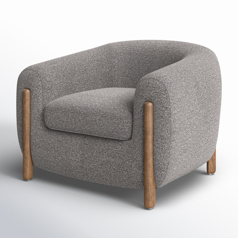 Lyla 38" W Polyester Blend Barrel Chair, Capri Ebony