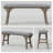 Rustic Upholstered Entryway Bench with Light Gray Chevron Fabric & Distressed Solid Wood Legs