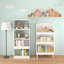 Bibliothèque, bibliothèque à 4 niveaux, organisateur de livres, armoire de rangement pour jouets, blanc