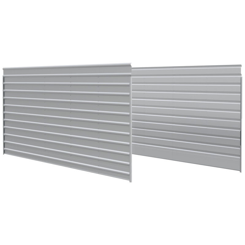 Ensemble de parois latérales 24 x 9 pour abri en acier de 24 pi de longueur, H 8 pi x l 45 pi, Blanc