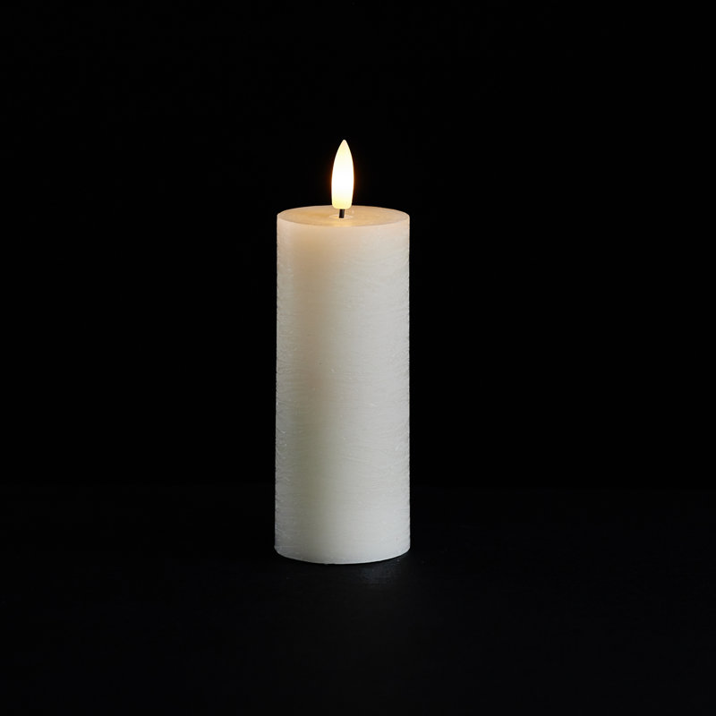 Bougie pilier ivoire FIA Wick, Beige, Pilier 5 po x 2 po