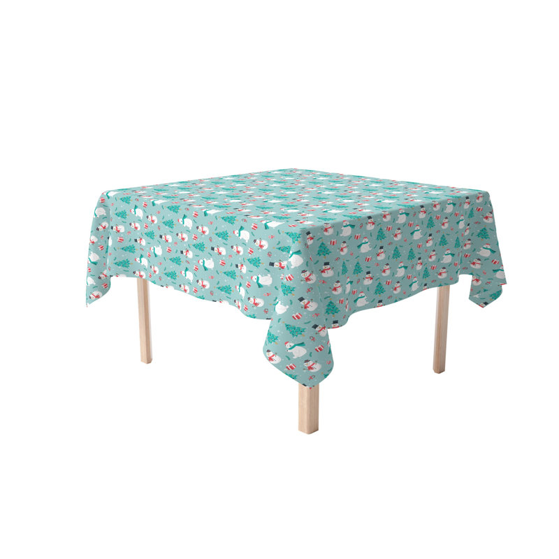 Fabric Textile Products, Inc. Square Tablecloth, 100% Cotton, Holiday Snowmen