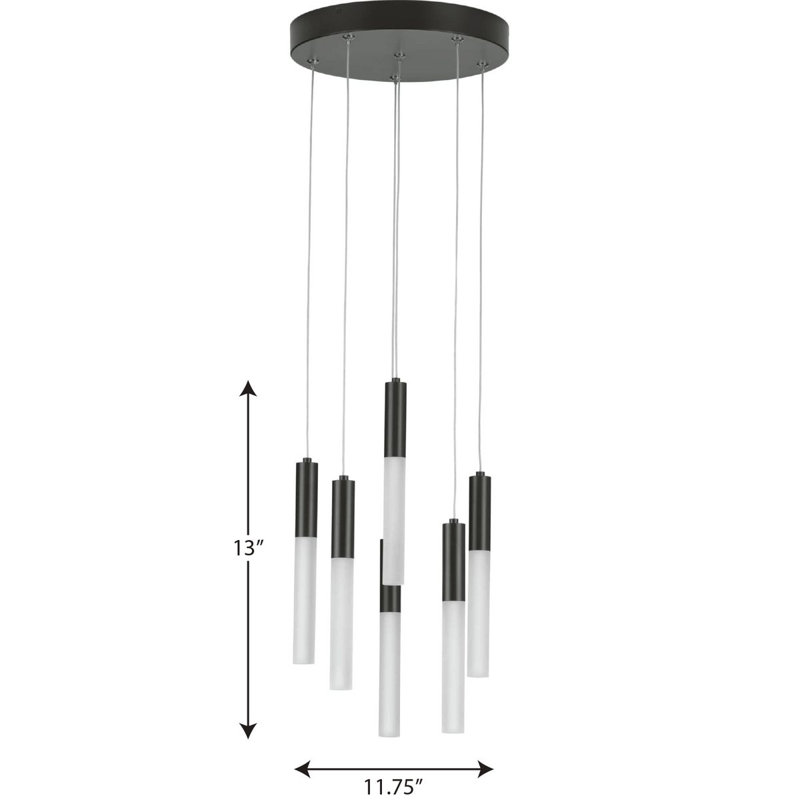 Besek 6 - Light LED Cluster Pendant, Matte Black
