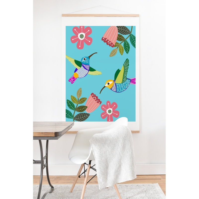 Hello Sayang Hummingbirds, peinture, H 10 po x l 8 po x P 0,5 po