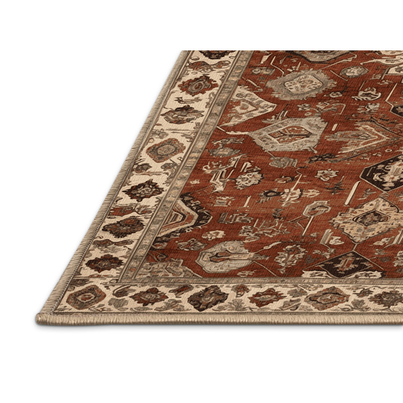 Tapis brun lavable à la machine, Rectangle 4pi x 6 pi