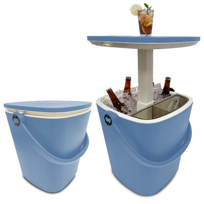 Olilawn Outdoor Ice Bucket For Parties, Cooler Table With Lift Top Lid