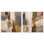 Patchwork Plains Set Canvas Print Beige Wall Decor Set by Art Remedy, Black Frame, 12 x 12