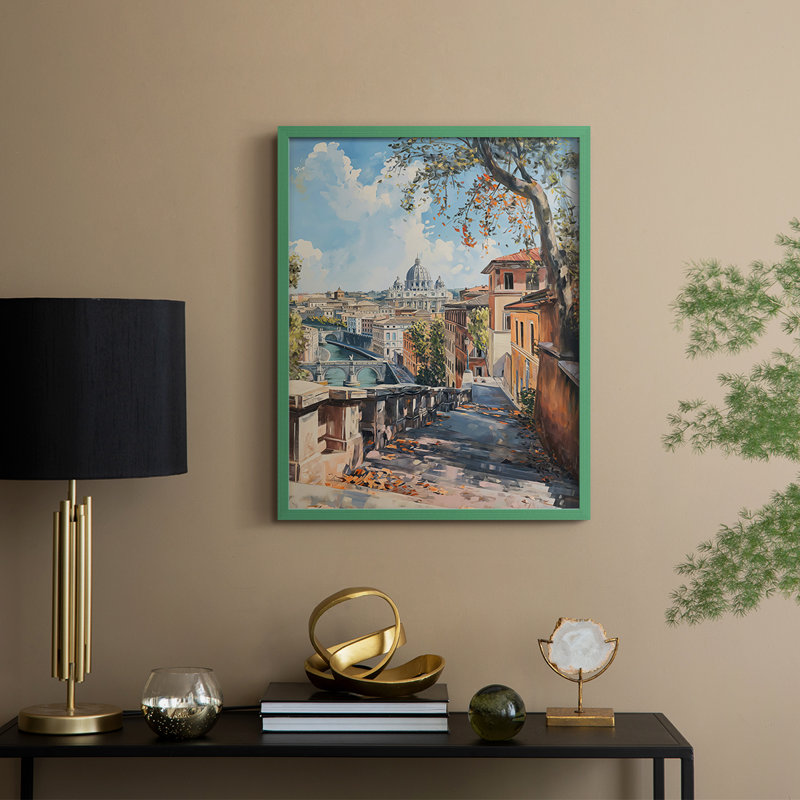 LANDSCAPES Series CD III, reproduction encadrée - bois massif, H 15 po x l 12 po, Vert