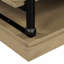 Table basse 55,1 "en bois avec pieds et 2 tablettes de rangement ouvertes